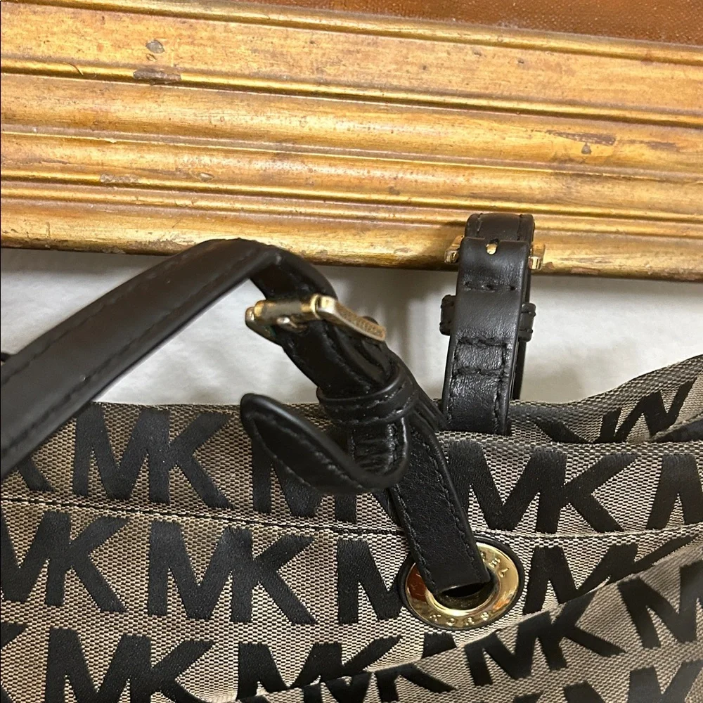 Michael Kors Black and Brown Logo Tote